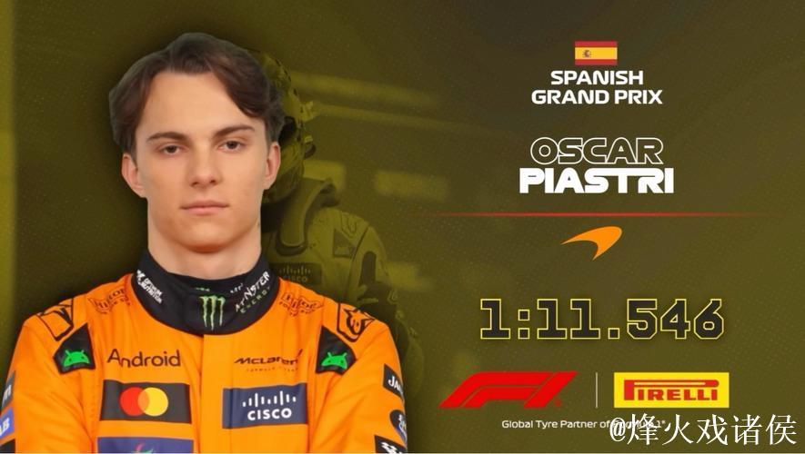 F1西班牙大奖赛排位赛：皮亚斯特里夺得杆位